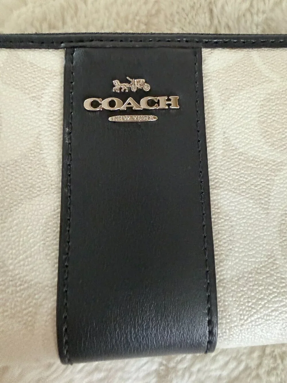 COACH Chalk x Midnight SVDYF Signature Long Zip Around Wallet F54630